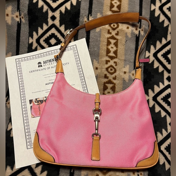 Coach Rare Vintage Pink Hampton Hobo Clip Bag COA* - Picture 1 of 15